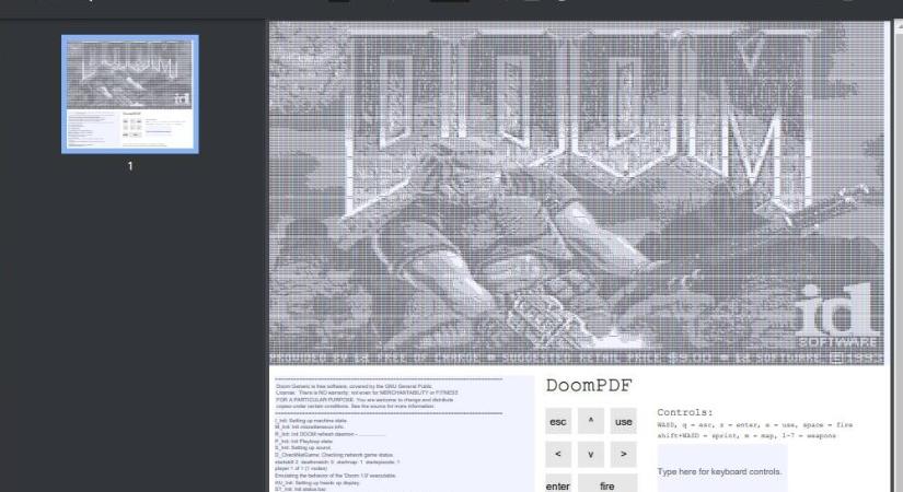 Játszható Doom egy PDF fájlban? Igen