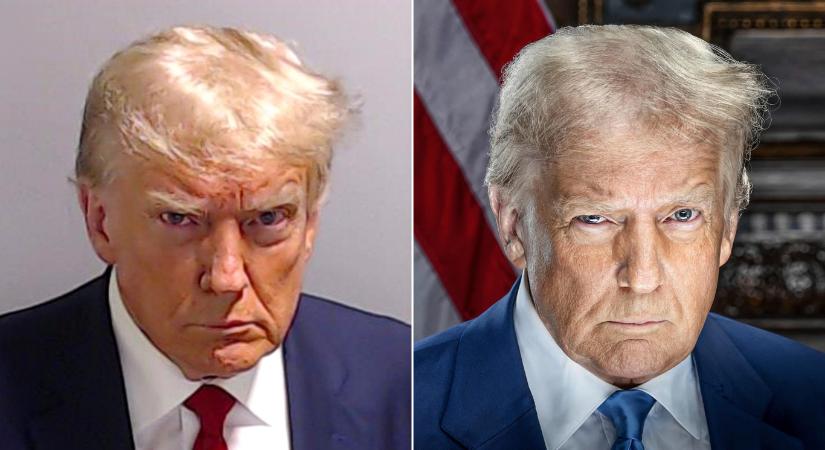 Trump a hivatalos elnöki portréján újrapózolta a mugshotját