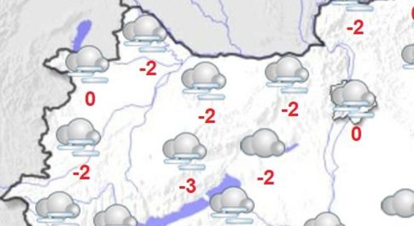 Hétfői időjárás: zúzmarás, szitálós hideggel indul a hét