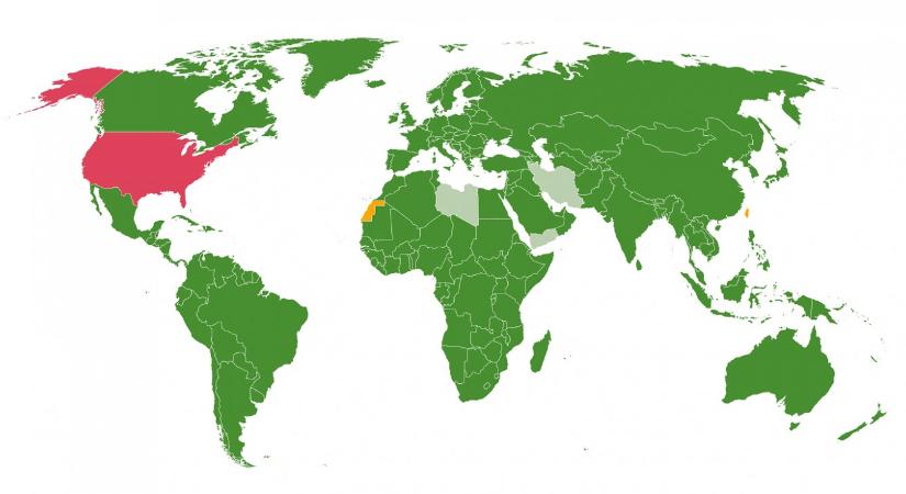 Így néz ki most a klímaváltozás elleni küzdelemben elkötelezett országok világtérképe