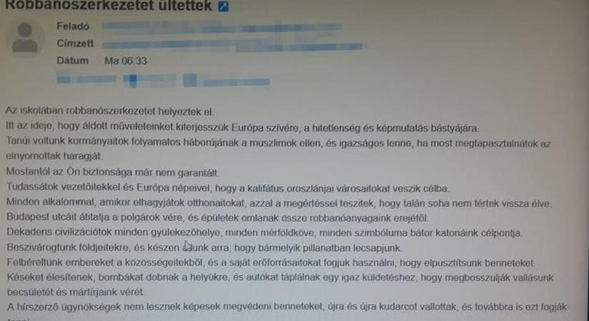 A bombariadó hátterében ez az e-mail állt