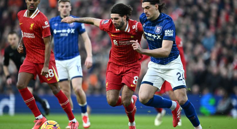 PL: nagy fölénnyel és Szoboszlai-góllal nyert a Liverpool a Ipswich Town ellen – videóval