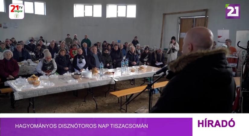 Hagyományos disznótoros nap Tiszacsomán (videó)