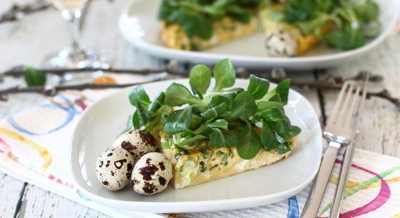 Zöld frittata fürjtojással recept