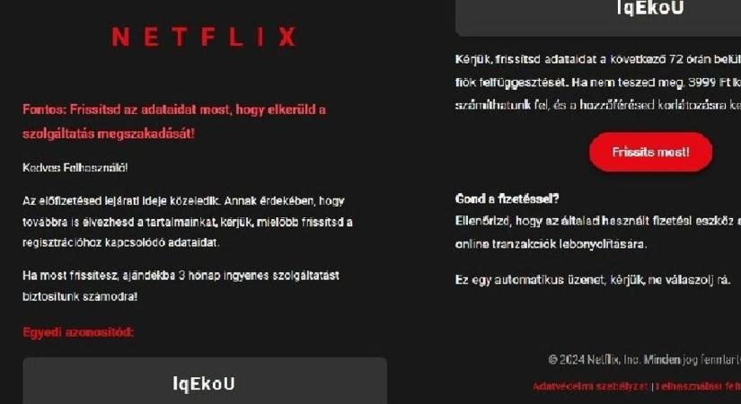 A Netflix és a Magyar Posta nevében próbálkoznak a csalók