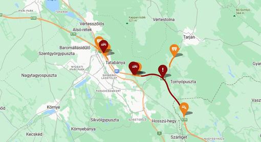 Lezárták az M1-est Tatabányánál, az M0-son is 7 kilométeres a sor