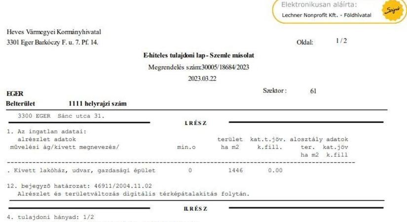 Szigorodik a tulajdoni lap kikérésének feltétele