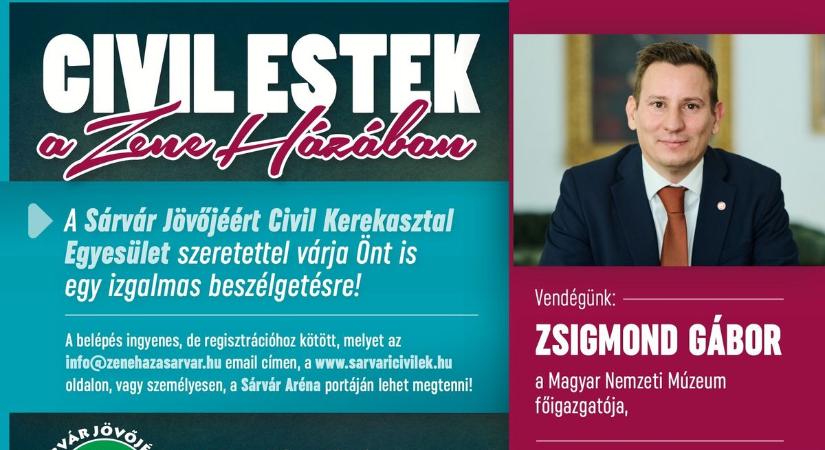 Dr. Zsigmond Gáborral folytatódik a Civil estek Sárváron!