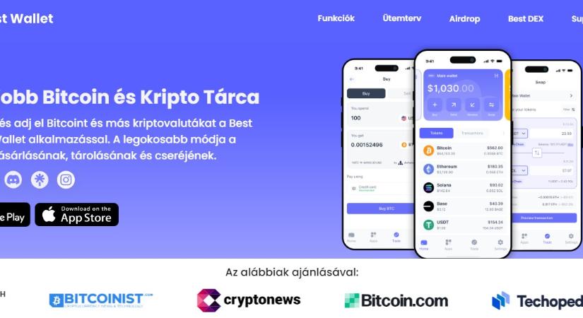 A Best Wallet kripto tárca letarolja a Web3-at: félmillió felhasználó, 9 millió dollár