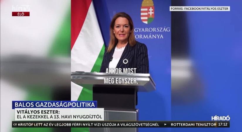 Vitályos Eszter kormányszóvivő - Gyurcsány, Bajnai elvette a 13. havi nyugdíjat az idősektől, és most a Tisza is ugyanazt akarja  videó