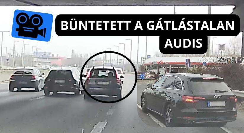 Gátlástalan audis elé hajtott a Hyundai sofőrje, büntetőfékezés lett a jutalom