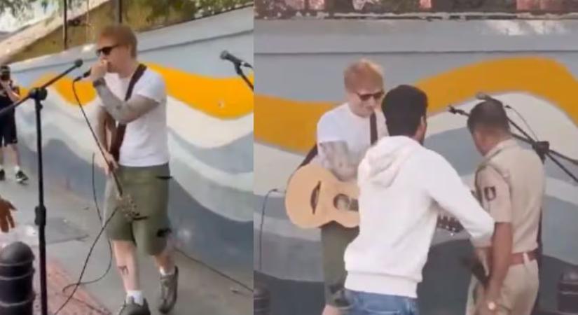 Rendőrök szakították félbe Ed Sheeran utcai koncertjét