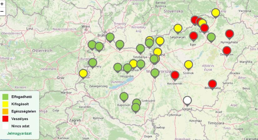 Itt a lista a városokról, ahol veszélyessé vált a levegő minősége