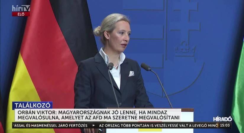 Alice Weidel azt mondta: sok szempontból pozitív példaként tekint országunkra  videó