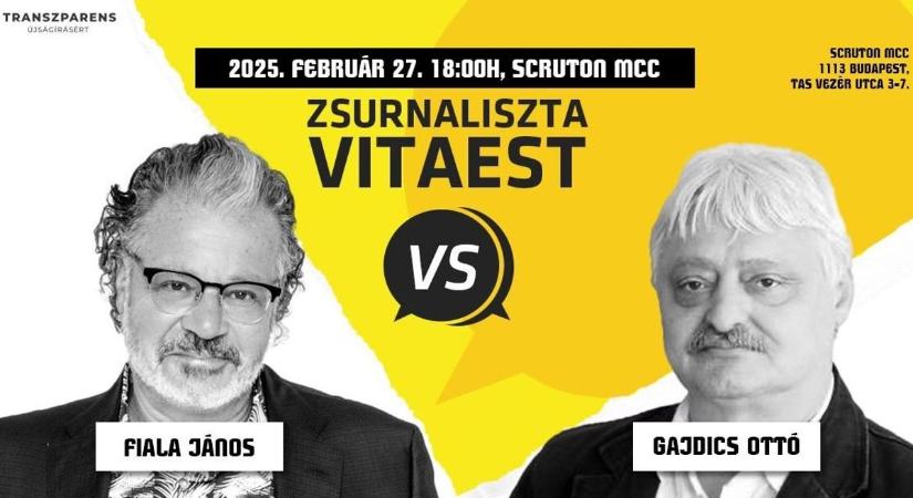 Zsurnalista vitaest: tekintse meg élőben Gajdics Ottó és Fiala János vitáját!