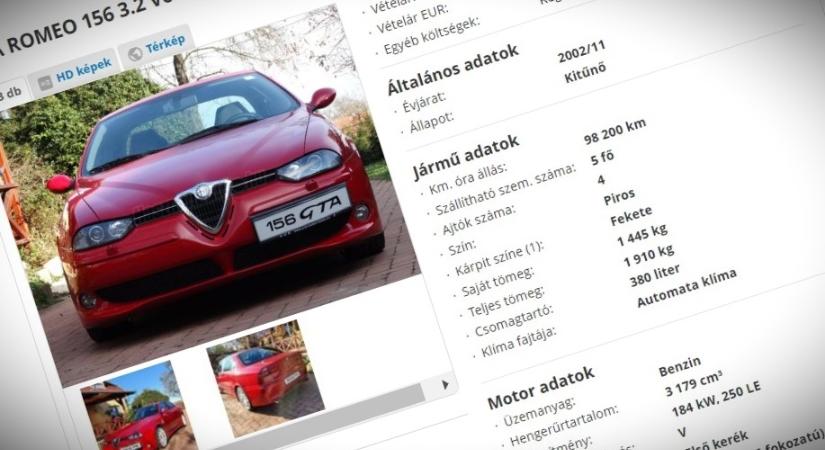 12 milliót kérnek Magyarország legdrágább Alfa Romeo 156 példányáért