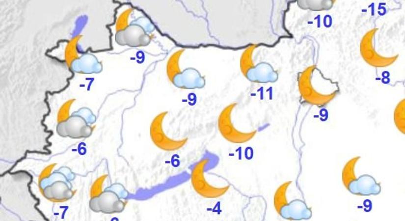 Hétfői időjárás: dermesztő hideggel indul, még hidegebbel folytatódik a hét