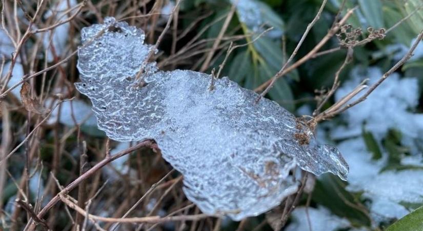 Jégszilánkok a napsütéses Bakonyban: íme a természet csodája