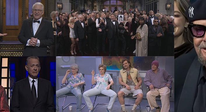 A Saturday Night Live 50 éves jubileumi műsorában szinte mindenki szerepelt, Jack Nicholson élőben konferálta fel Adam Sandlert