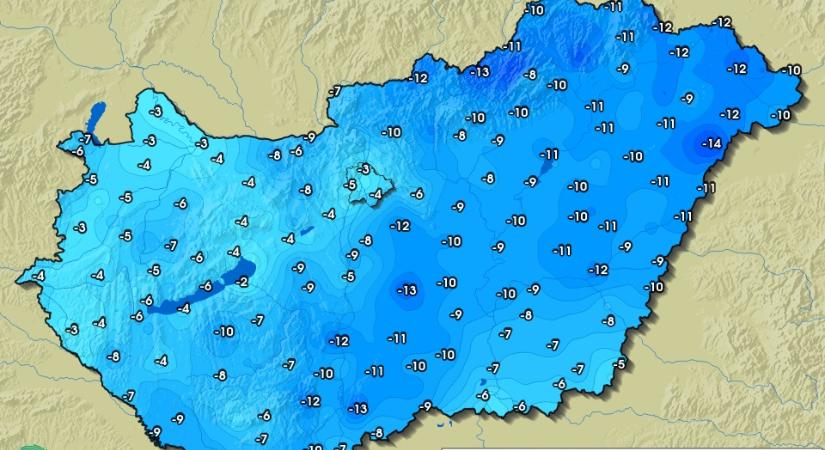 Meteorológia: Nyírlugoson mínusz 14,2 Celsius-fok volt kedd reggel