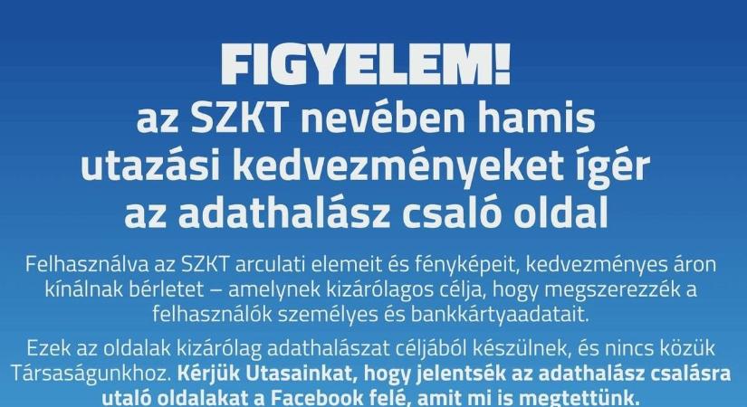 Üzenetet küldtek minden SZKT utasnak