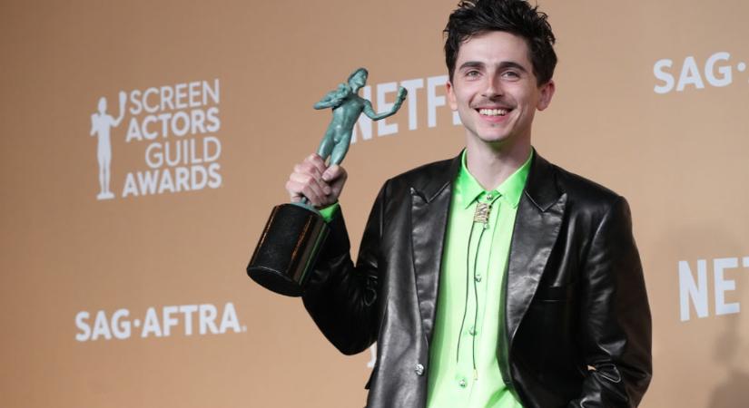 Timothée Chalamet a bájos édesanyjával érkezett a SAG-gálára – annyira édesek voltak együtt!