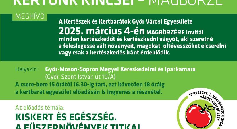 Kertünk kincsei – magbörze Győrben!