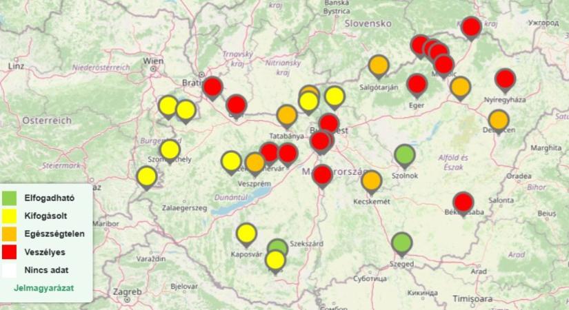 Már tizenhat településen veszélyes a levegő