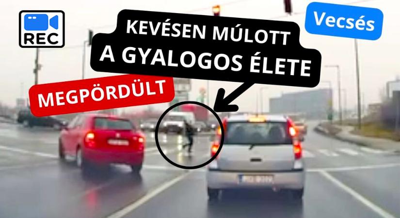 Pörögve érkezett meg a lámpához, egy gyalogost gázolt el kis híján