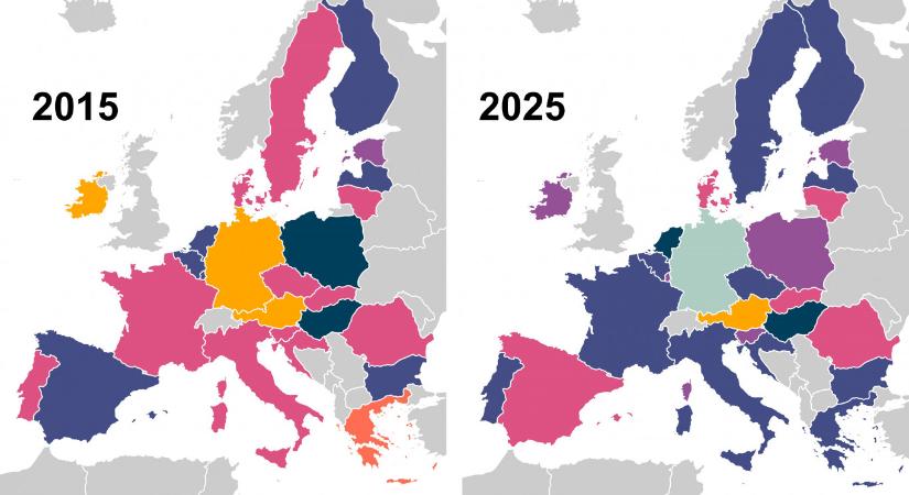 Térképeken látványos igazán, ahogyan Európa jobbra tolódott az elmúlt tíz évben