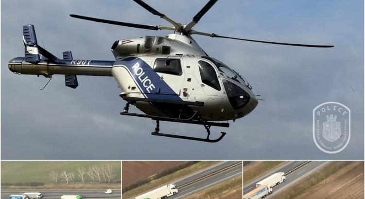 Helikopterrel vadásztak az előzgető kamionosokra az M5-ösön