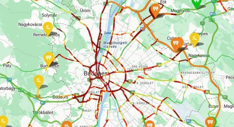 Baleset történt a Flórián téri felújításon, fél Budapest elesett