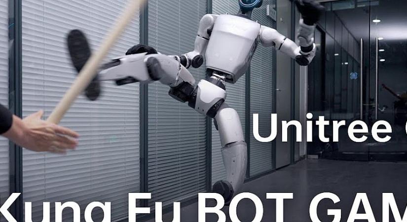 Videón amint kung-fu-zik a Unitree humanoid robotja