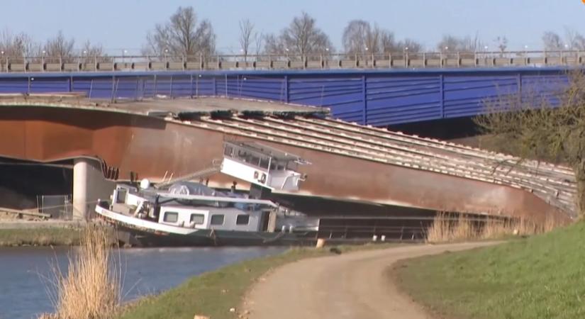 Leomlott egy belga autópályahíd, többen megsérültek – videó