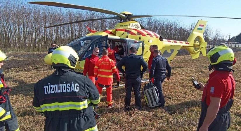 Összeégett az idős hölgy Érpatakon, mentőhelikopter jött érte! (videó)