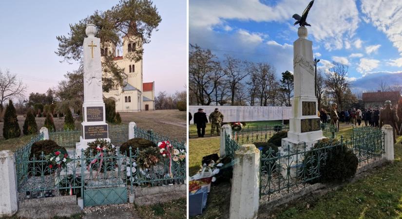 Ellopták a bronz turulmadarat a bényi emlékműről