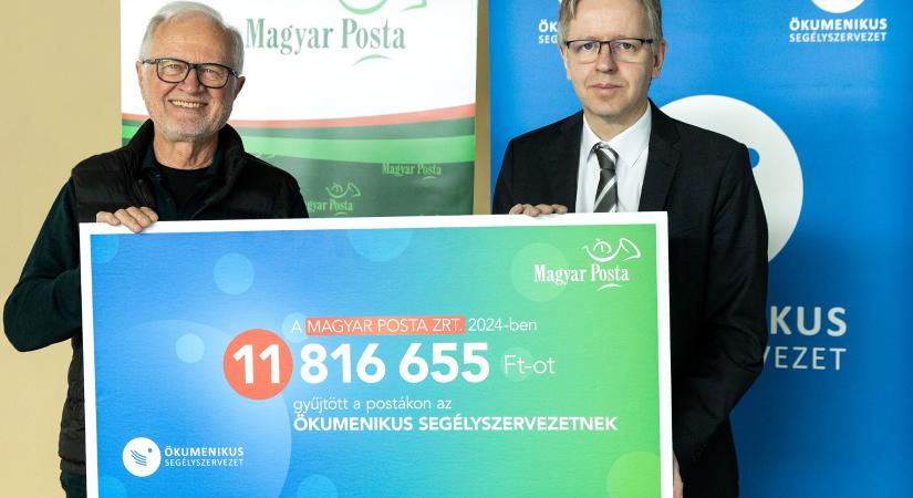 Közel 12 millió forint pénzadomány gyűlt össze a postákon a rászorulók részére