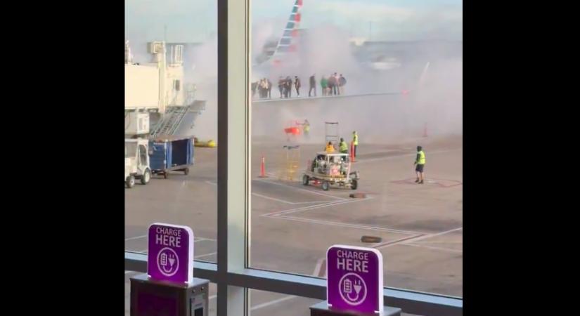 Leszállás után kigyulladt egy utasszállító a denveri repülőtéren (videó)