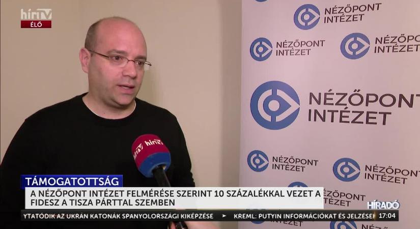 A Nézőpont Intézet felmérése szerint tíz százalékkal vezet a Fidesz, a Tisza párttal szemben  videó