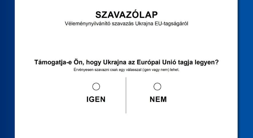 Így fog kinézni az ukrán EU-tagságról szóló véleménynyilvánító szavazólap