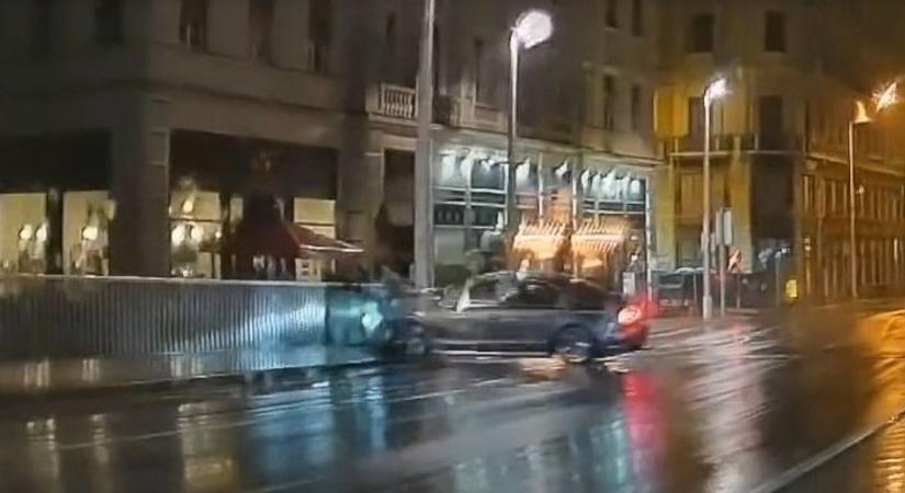 Driftelve próbált felhajtani az Erzsébet hídra az audis, de majdnem a korlátot vitte ki  videó