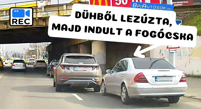 Dühből lezúzta a Hyundai elejét, majd lelépett és indult a fogócska