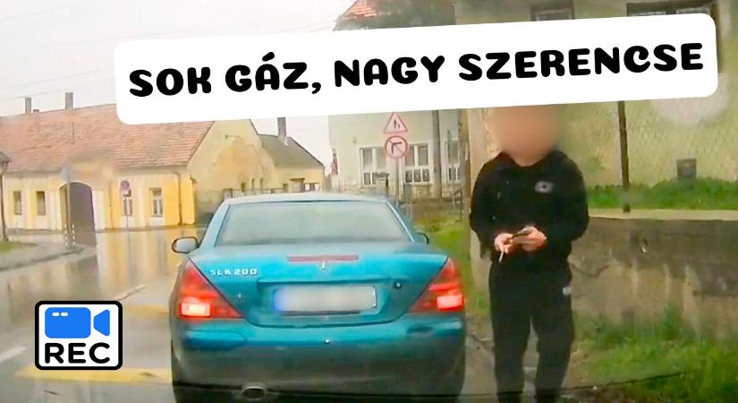 Sok gáz, nagy szerencse! Megmutatta vezetői tudását a Mercedes sofőrje