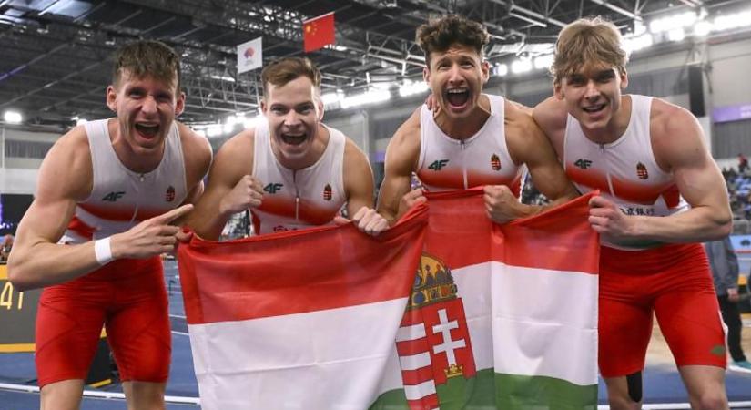 Fedettpályás atlétikai vb: hatalmas országos csúccsal bronzérmes a magyar férfi 4x400-as váltó