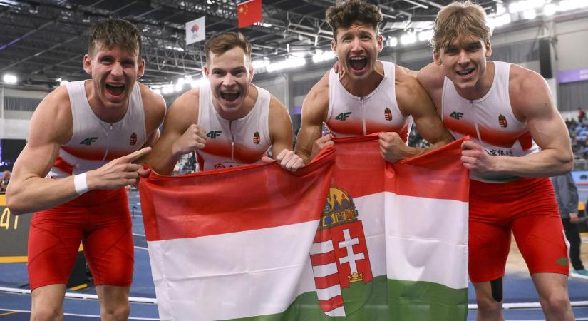 Fedettpályás atlétikai vb - Országos csúccsal bronzérmes a magyar férfi 4x400-as váltó