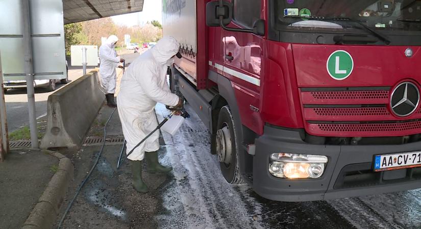 Szúrópróbaszerű kézi fertőtlenítés zajlik a ragadós száj- és körömfájás járvány miatt  videó