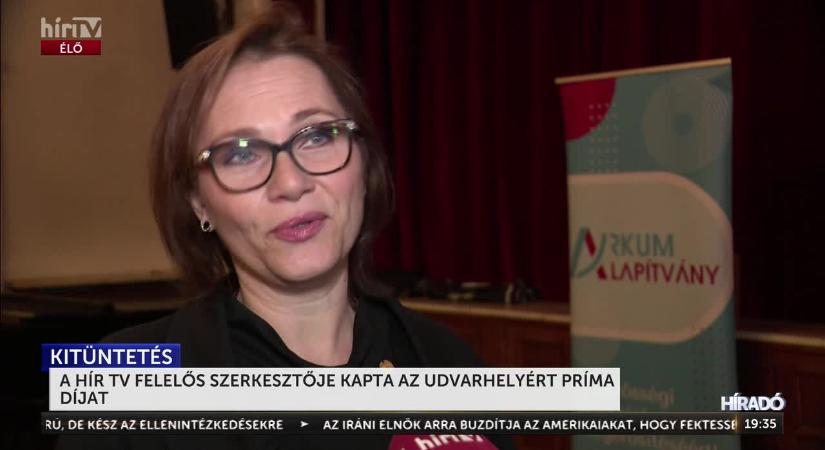 Székelyudvarhely kiválóságai közé választották a Hír Tv szerkesztő-műsorvezetőjét, Tóth Adél Melindát  videó