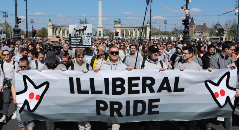 "Szürke Békemenetet" tartott Budapesten a Magyar Kétfarkú Kutya Párt