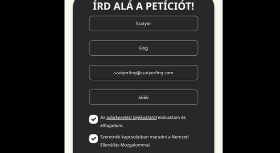 Bármilyen kamu adattal és bármennyiszer kitölthető a Fidesz Tisza-ellenes petíciója