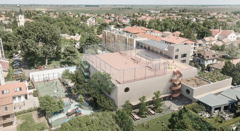 A batlab architects kiemelt megvételt nyert terve a nagykátai Váci Mihály Katolikus Általános Iskola pályázatán